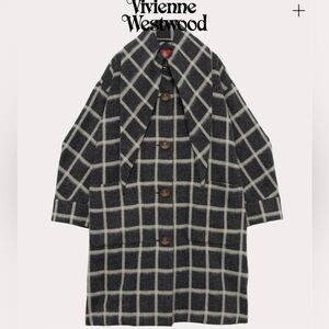 Vivienne Westwood Black and White Checkered Pea Coat